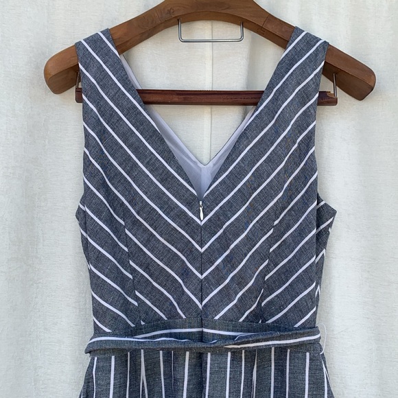 Loft Striped V Neck Cropped Jumpsuit - Picture 9 of 13